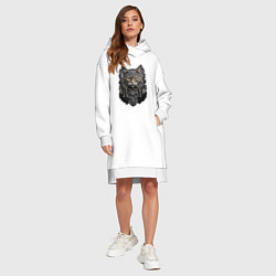 Женское худи-платье Кот викинг, цвет: белый — фото 2