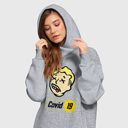 Женское худи-платье Vault boy - covid 19, цвет: меланж — фото 2