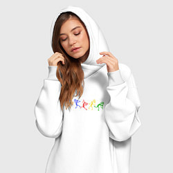 Женское худи-платье Наскальные танцы, цвет: белый — фото 2