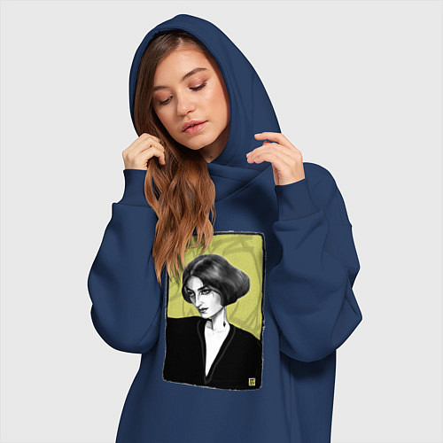 Женская толстовка-платье Желтоглазая мадам / Тёмно-синий – фото 3
