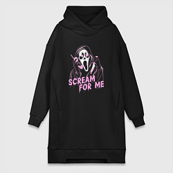 Женское худи-платье Ghostface scream for me, цвет: черный