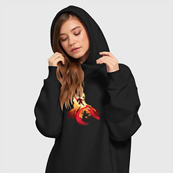Женское худи-платье Кратос и Атрей, цвет: черный — фото 2