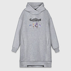 Женское худи-платье Героини genshin impact ero, цвет: меланж