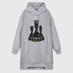 Женское худи-платье Chess master, цвет: меланж
