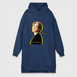 Женское худи-платье Улыбка astro, цвет: тёмно-синий