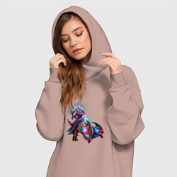 Женское худи-платье Дизраптор дота 2, цвет: пыльно-розовый — фото 2