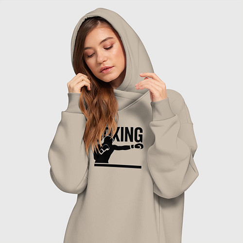 Женская толстовка-платье Боксер boxing / Миндальный – фото 3
