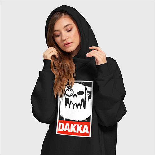 Женская толстовка-платье Warhammer Dakka / Черный – фото 3