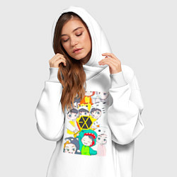 Женское худи-платье Exo в костюмах животных, цвет: белый — фото 2