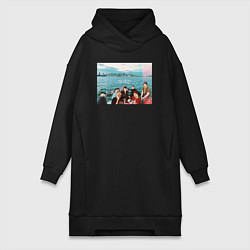 Женское худи-платье Got7 на фоне сеула, цвет: черный