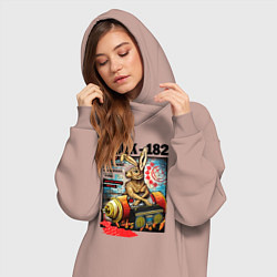 Женское худи-платье Blink 182 band, цвет: пыльно-розовый — фото 2