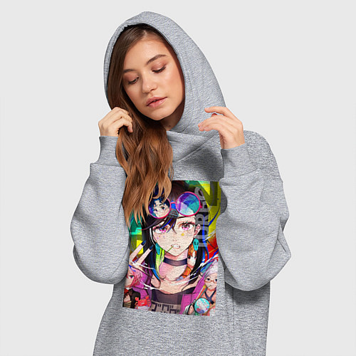 Женская толстовка-платье Дандадан: Момо Аясэ / Меланж – фото 3