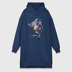 Женская толстовка-платье Акула - крутой ныряльщик