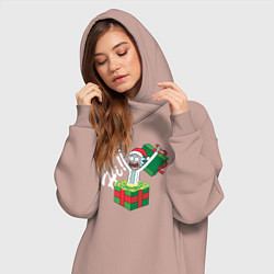 Женское худи-платье Рик лучший подарок, цвет: пыльно-розовый — фото 2