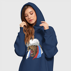 Женское худи-платье Русский медведь арт, цвет: тёмно-синий — фото 2