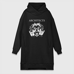 Женское худи-платье Architects rock dog, цвет: черный