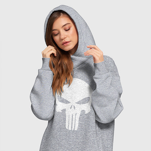 Женская толстовка-платье Punisher logo / Меланж – фото 3