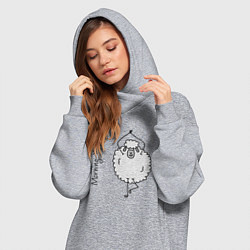 Женское худи-платье Йога овечка, цвет: меланж — фото 2