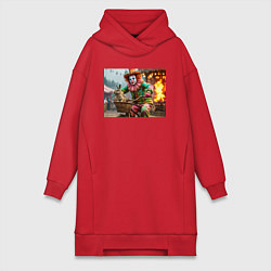 Женская толстовка-платье Клоун с зайцем