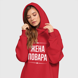 Женское худи-платье Жена повара на темном, цвет: красный — фото 2