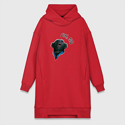 Женское худи-платье Oh, no monkey, цвет: красный
