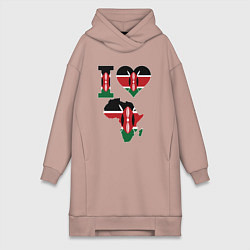 Женская толстовка-платье Я люблю Кению