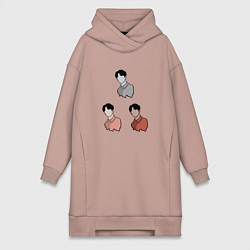 Женская толстовка-платье Три портрета, одна личность