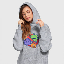 Женское худи-платье Нет вирусам, цвет: меланж — фото 2