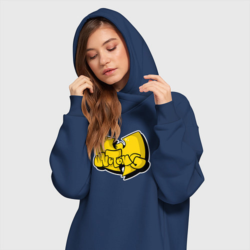 Женская толстовка-платье Wu-Tang bubble / Тёмно-синий – фото 3