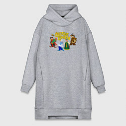 Женское худи-платье Все персонажи Деревни дураков, цвет: меланж