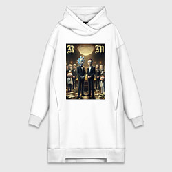 Женское худи-платье Rick and Morty - mafia, цвет: белый