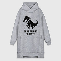 Женское худи-платье Godzilla best friend, цвет: меланж