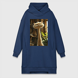 Женская толстовка-платье Кот с длинной шеей