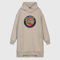 Женское худи-платье Skull skaters, цвет: миндальный