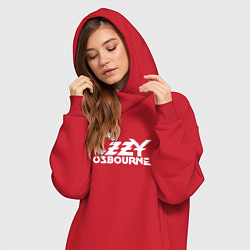 Женское худи-платье Ozzy Osbourne - logo, цвет: красный — фото 2