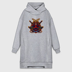 Женское худи-платье Angry samurai, цвет: меланж