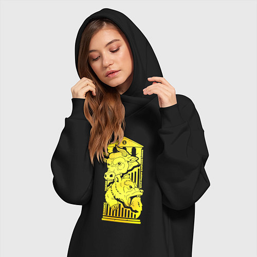 Женская толстовка-платье Опытный инвестор / Черный – фото 3