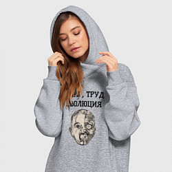 Женское худи-платье Мир труд эволюция, цвет: меланж — фото 2
