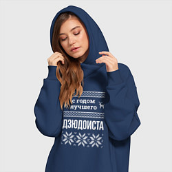 Женское худи-платье С годом дзюдоиста, цвет: тёмно-синий — фото 2