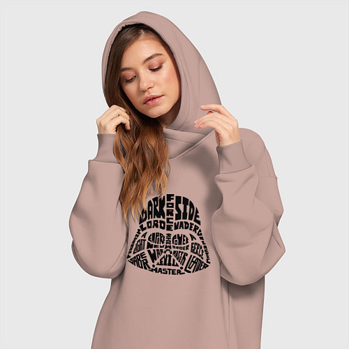 Женская толстовка-платье Dark side / Пыльно-розовый – фото 3