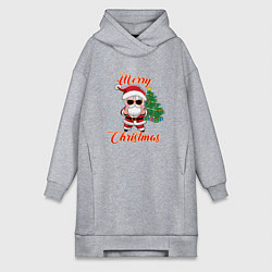 Женская толстовка-платье Дед мороз поздравляет с новым годом