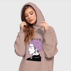 Женское худи-платье Токийские мстители Такаши Мицуя, цвет: пыльно-розовый — фото 2