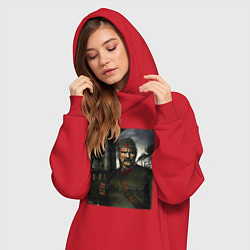 Женское худи-платье Советский солдат, цвет: красный — фото 2