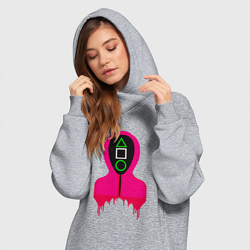 Женская толстовка-платье Розовый надзиратель / Меланж – фото 3