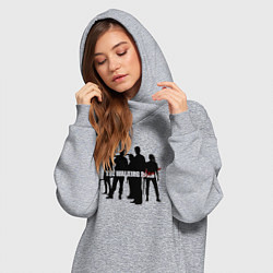 Женское худи-платье Ходячие герои фильтр gamma, цвет: меланж — фото 2
