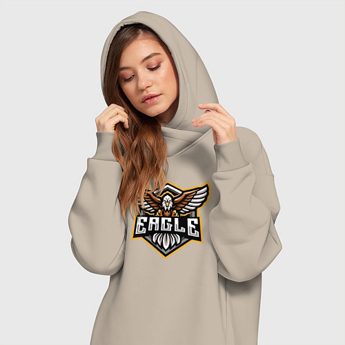 Женская толстовка-платье Eagle team / Миндальный – фото 3