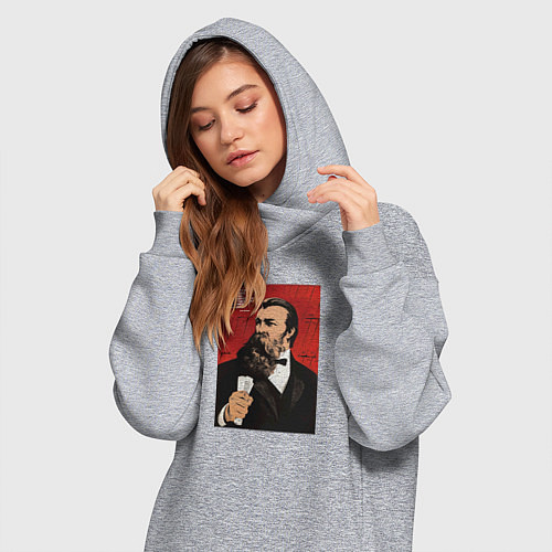 Женская толстовка-платье Фридрих Энгельс / Меланж – фото 3