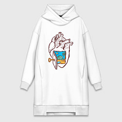 Женская толстовка-платье Лето в сердечке