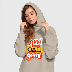 Женское худи-платье Squid game style, цвет: миндальный — фото 2