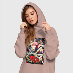 Женское худи-платье Dandadan: All Persons, цвет: пыльно-розовый — фото 2